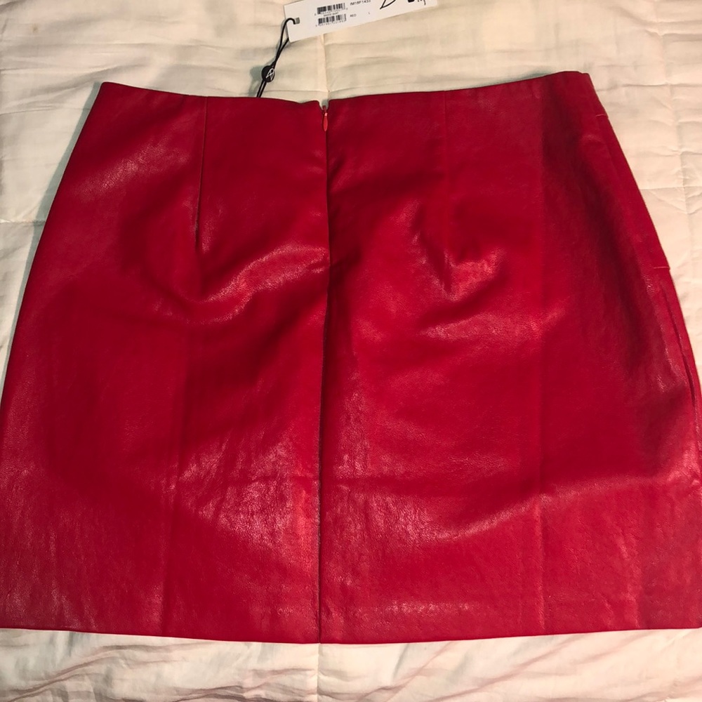 Red Pleather Skirt - Picture 2 of 3